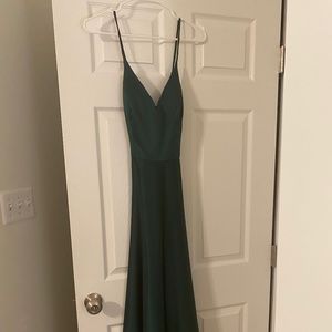 David’s Bridal Spaghetti Strap Satin A-Line Dress